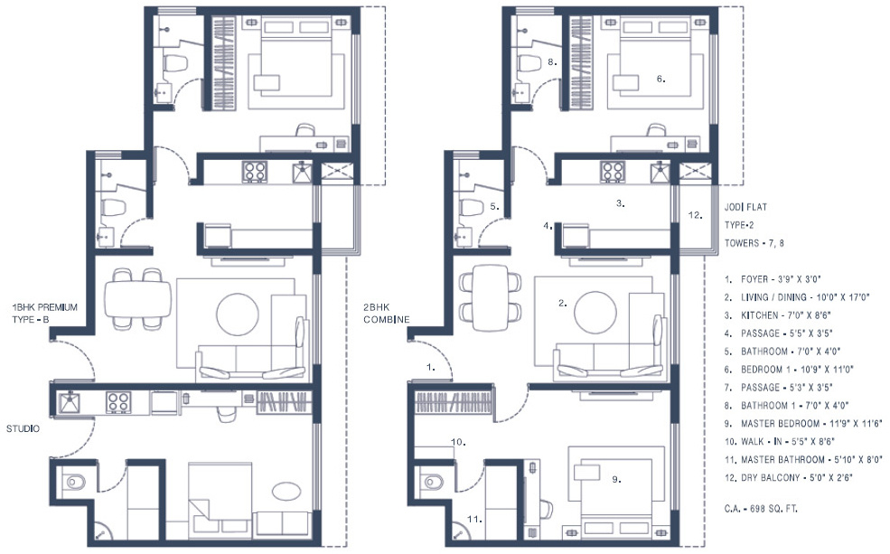 Radius Anantya (2BHK+2T (1,120 sq ft) 1120 sq ft)