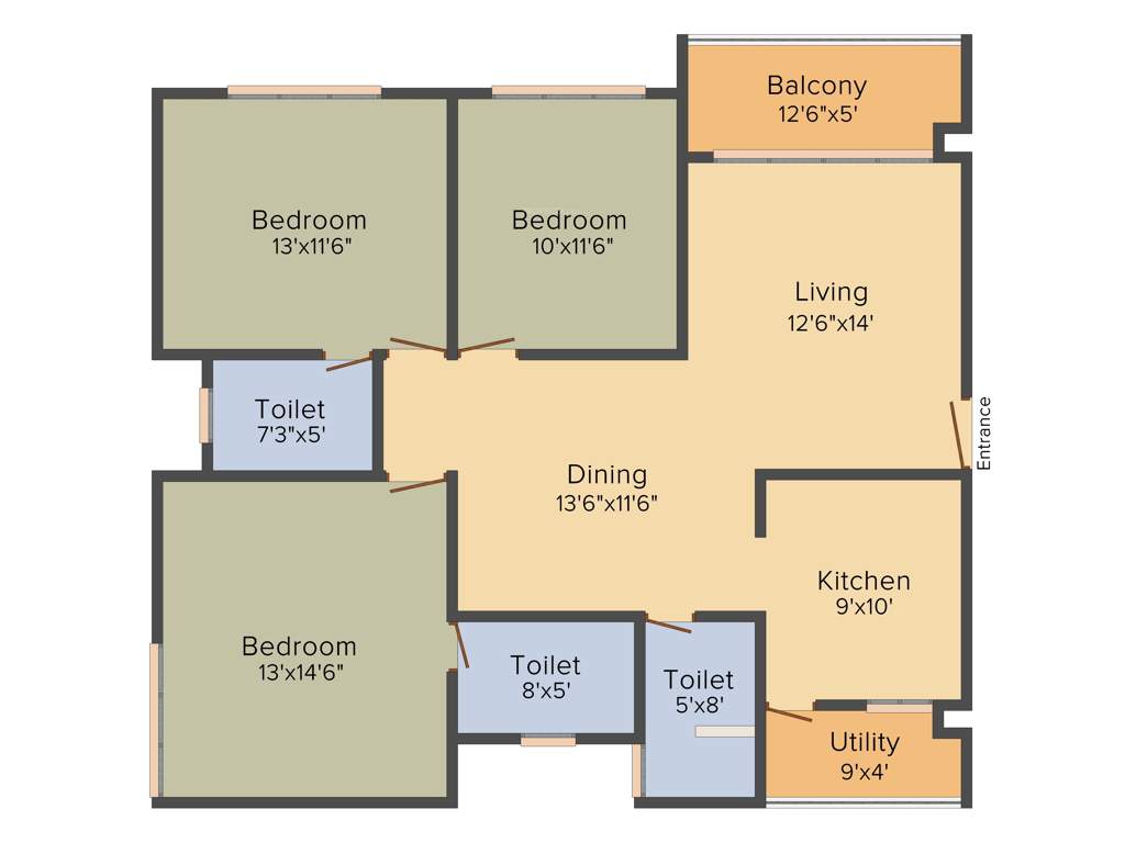 Cybercity Marina Skies (3BHK+3T (1,550 sq ft) 1550 sq ft)