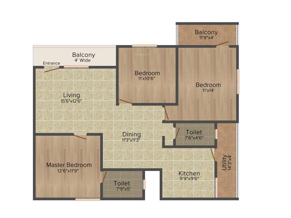 Ultimate Signature (3BHK+2T (1,485 sq ft) 1485 sq ft)