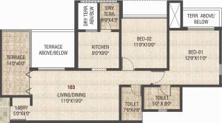 Magnova Manor (2BHK+2T (1,044 sq ft) 1044 sq ft) Magnova Manor (2BHK+2T (1,044 sq ft) 1044 sq ft)