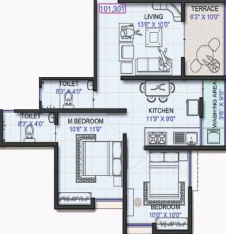 Omkar Serenity (2BHK+2T (868 sq ft) 868 sq ft) Omkar Serenity (2BHK+2T (868 sq ft) 868 sq ft)