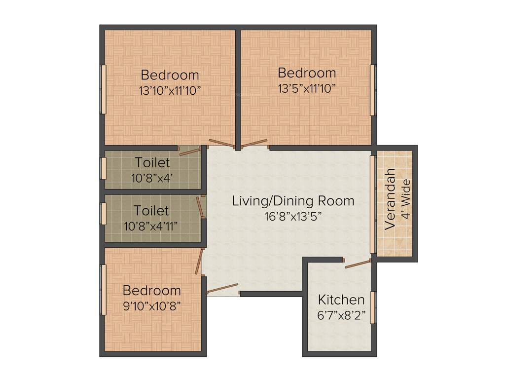 Aspira Aashiyana (3BHK+3T (1,306 sq ft) 1306 sq ft)