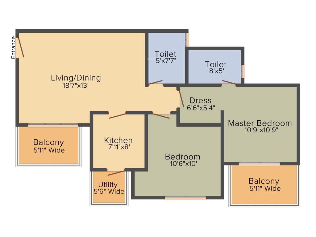 M3M Sierra 68 (2BHK+2T (1,202 sq ft) 1202 sq ft)