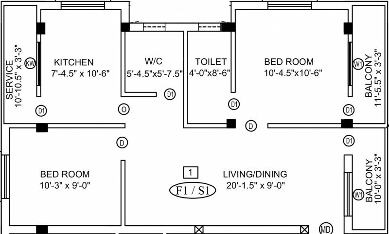 Rajni Radhe Saai (2BHK+2T (932 sq ft) 932 sq ft)