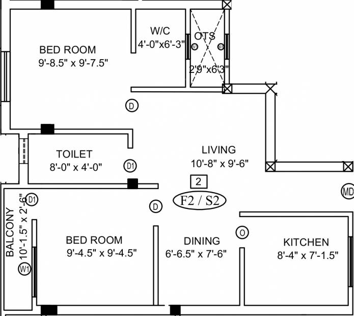 Rajni Radhe Saai (2BHK+2T (715 sq ft) 715 sq ft)