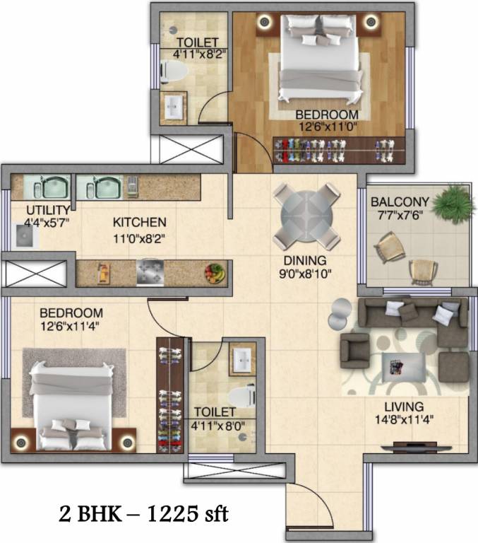 Kolte Patil iTowers Exente (2BHK+2T (1,225 sq ft) 1225 sq ft) Kolte Patil iTowers Exente (2BHK+2T (1,225 sq ft) 1225 sq ft)