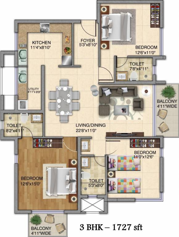 Kolte Patil iTowers Exente (3BHK+3T (1,727 sq ft) 1727 sq ft) Kolte Patil iTowers Exente (3BHK+3T (1,727 sq ft) 1727 sq ft)