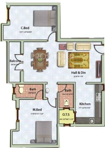 Vaari Sowparnika (2BHK+2T (1,078 sq ft) 1078 sq ft)