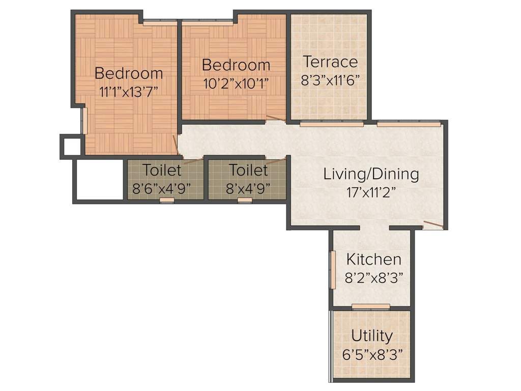 Shubh Aaugusta (2BHK+2T (1,104 sq ft) 1104 sq ft)