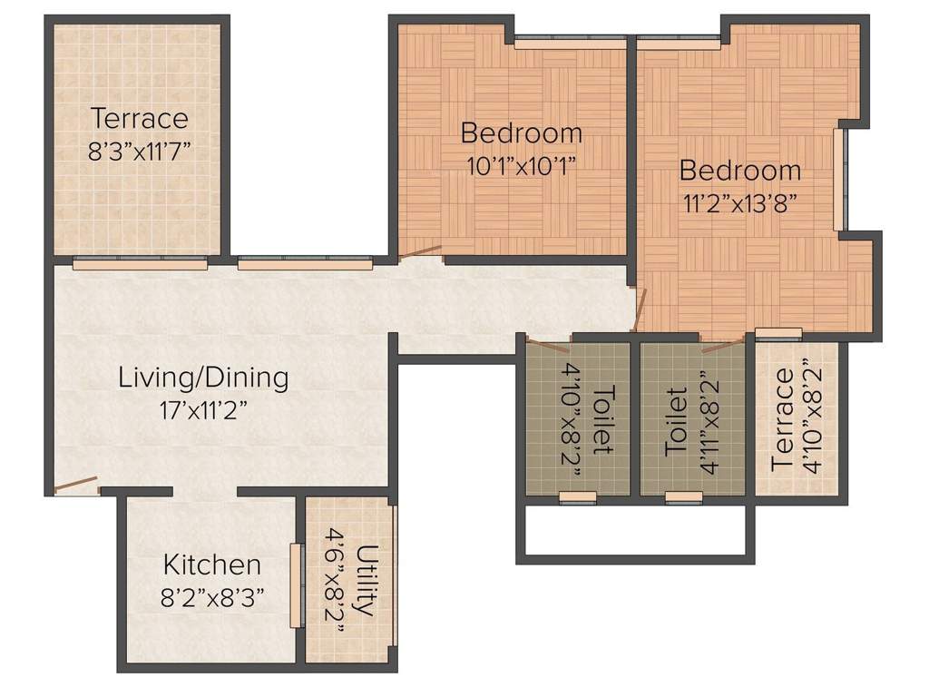 Shubh Aaugusta (2BHK+2T (1,153 sq ft) 1153 sq ft)