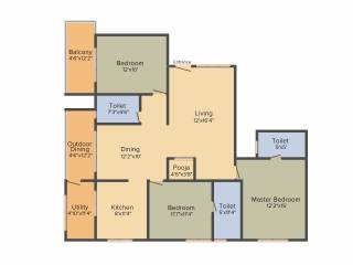 Evantha Jaya (3BHK+3T (1,705 sq ft) + Pooja Room 1705 sq ft) Evantha Jaya (3BHK+3T (1,705 sq ft) + Pooja Room 1705 sq ft)