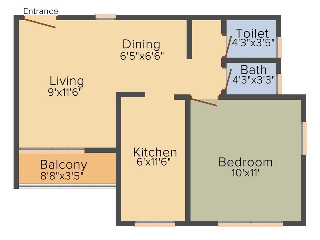 Prince Highlands (1BHK+2T (610 sq ft) 610 sq ft)