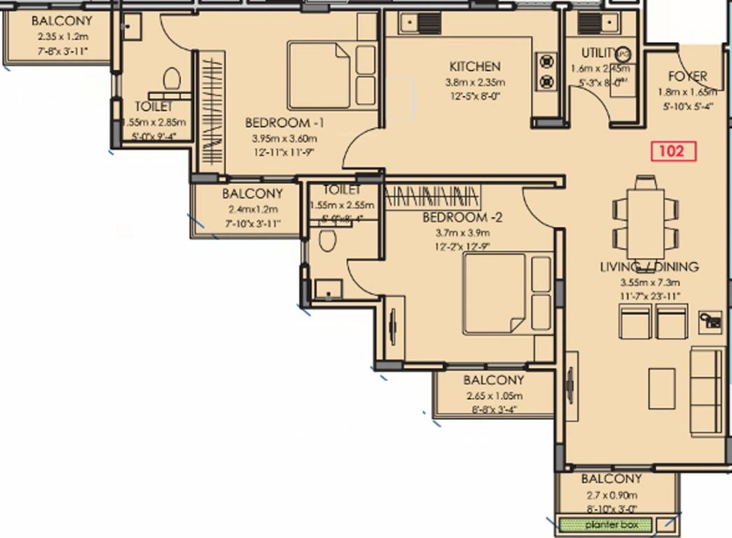 Kay Arr And Co Providence (2BHK+2T (1,336 sq ft) 1336 sq ft) Kay Arr And Co Providence (2BHK+2T (1,336 sq ft) 1336 sq ft)