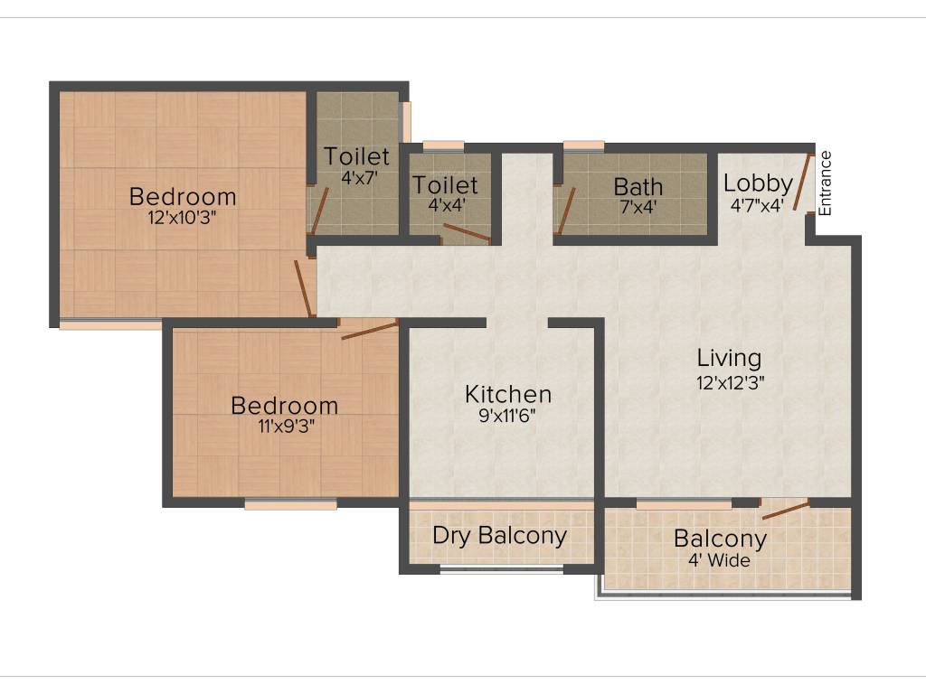 Jay Vijay Royal (2BHK+2T (868 sq ft) 868 sq ft)