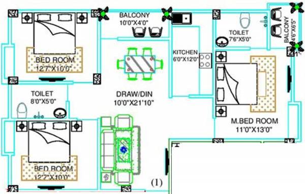 Surya Nestbuild Limited (3BHK+2T (1,250 sq ft) 1250 sq ft)