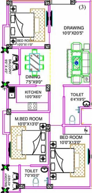 Surya Nestbuild Limited (3BHK+2T (1,260 sq ft) 1260 sq ft)