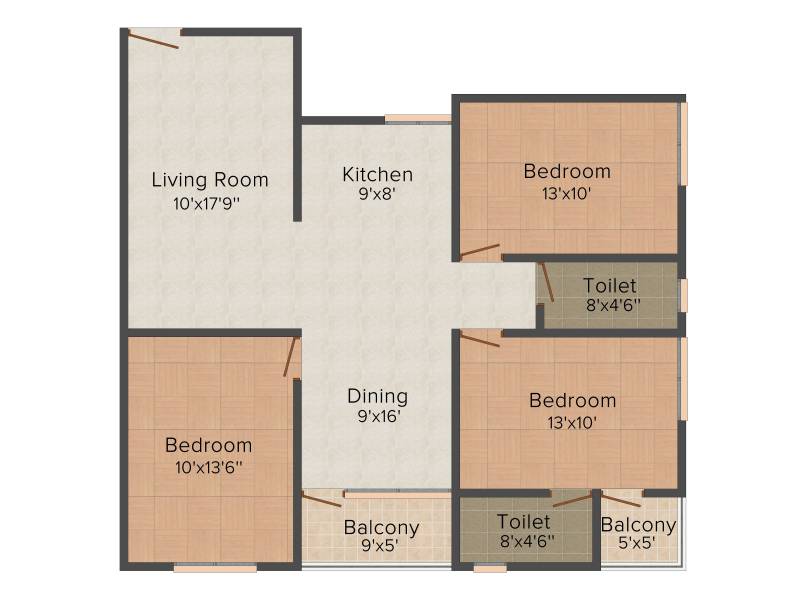 Surya Digha Compound (3BHK+2T (1,325 sq ft) 1325 sq ft)