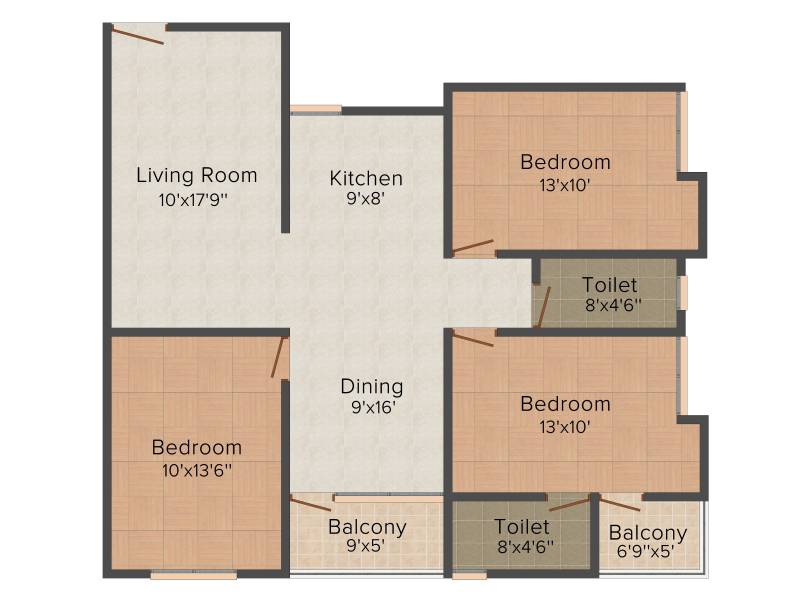 Surya Digha Compound (3BHK+2T (1,360 sq ft) 1360 sq ft)