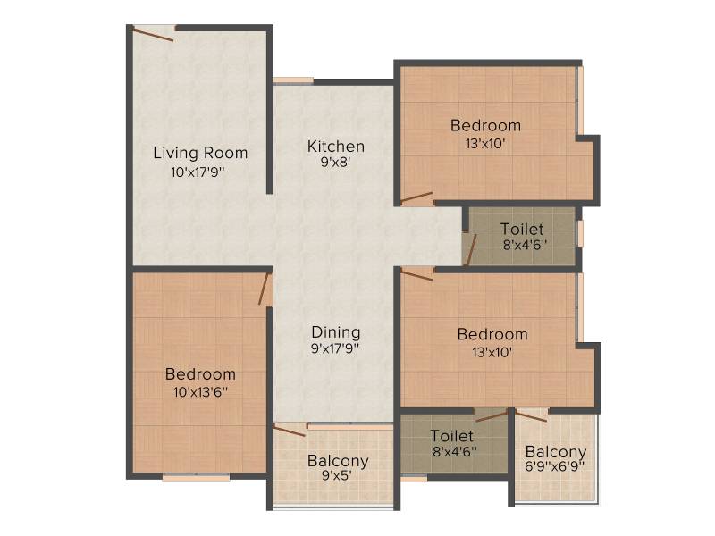 Surya Digha Compound (3BHK+2T (1,395 sq ft) 1395 sq ft)