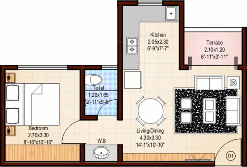Gada Nithyam Apartment (1BHK+1T (507 sq ft) 507 sq ft)