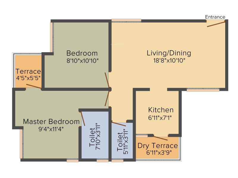 Gada Nithyam Apartment (2BHK+2T (842 sq ft) 842 sq ft)
