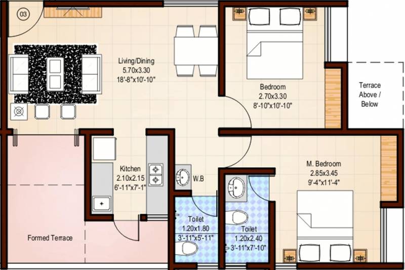 Gada Nithyam Apartment (2BHK+2T (913 sq ft) 913 sq ft)