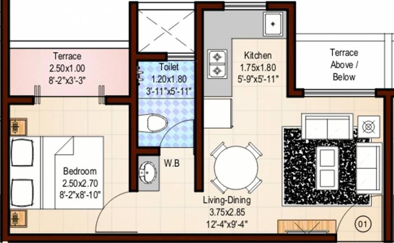 Gada Nithyam Apartment (1BHK+1T (406 sq ft) 406 sq ft)