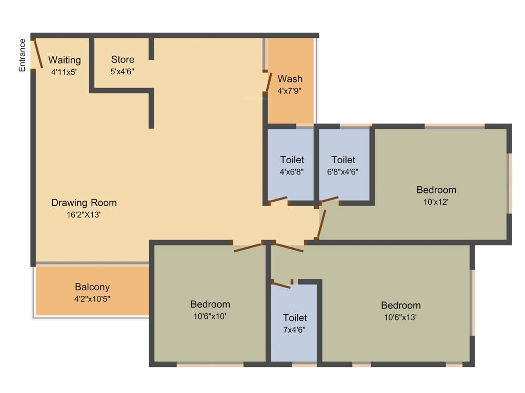 Excel Zahra Residency (3BHK+3T (1,629 sq ft) 1629 sq ft)