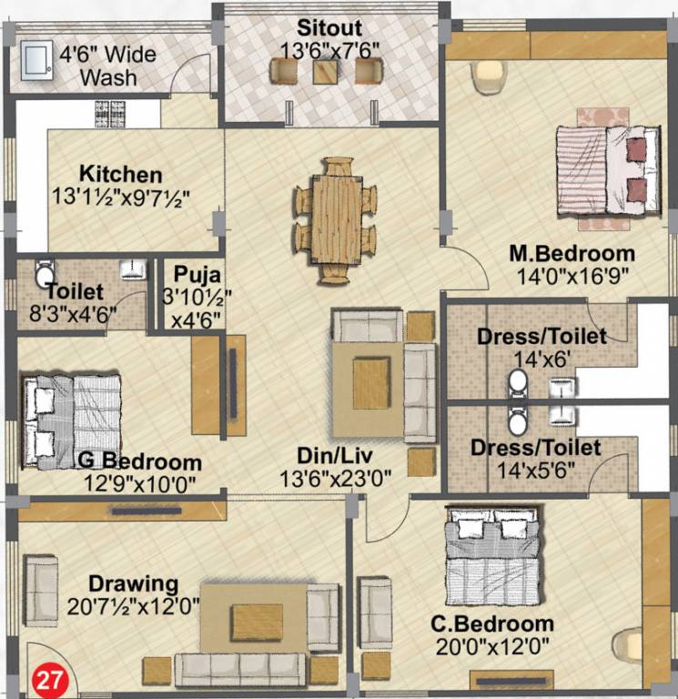 Gauthami Green Blossoms (3BHK+3T (2,335 sq ft) 2335 sq ft) Gauthami Green Blossoms (3BHK+3T (2,335 sq ft) 2335 sq ft)