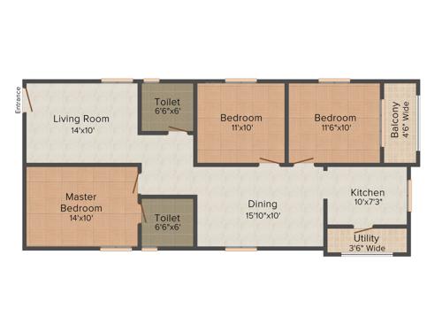 Riddhi Lake View (3BHK+3T (1,338 sq ft) 1338 sq ft)