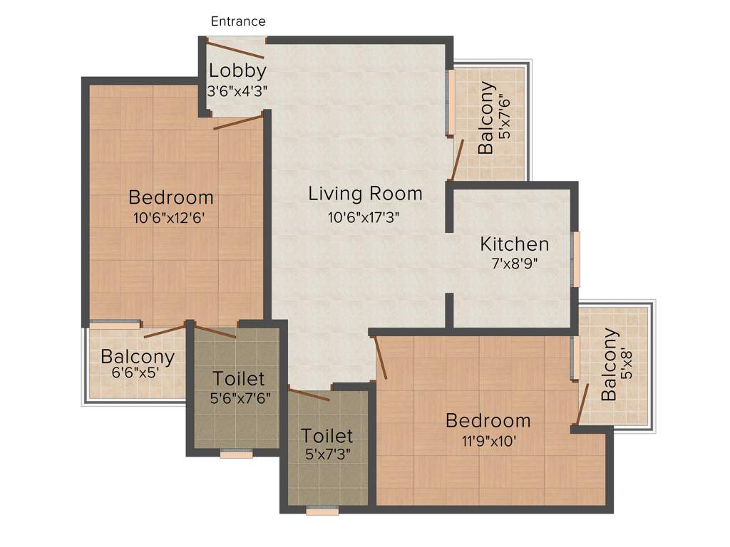 Sampada Livia (2BHK+2T (1,045 sq ft) 1045 sq ft)