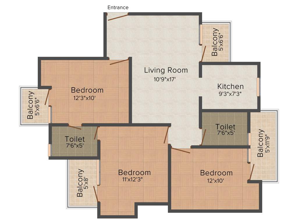 Sampada Livia (3BHK+2T (1,330 sq ft) 1330 sq ft)