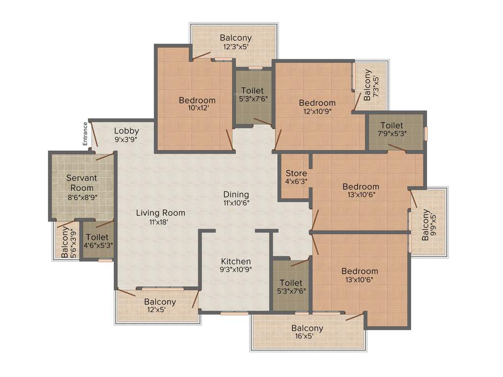 Sampada Livia (4BHK+3T (2,320 sq ft) Servant Room 2320 sq ft)