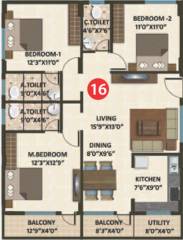 South South Park (3BHK+3T (1,370 sq ft) 1370 sq ft) South South Park (3BHK+3T (1,370 sq ft) 1370 sq ft)