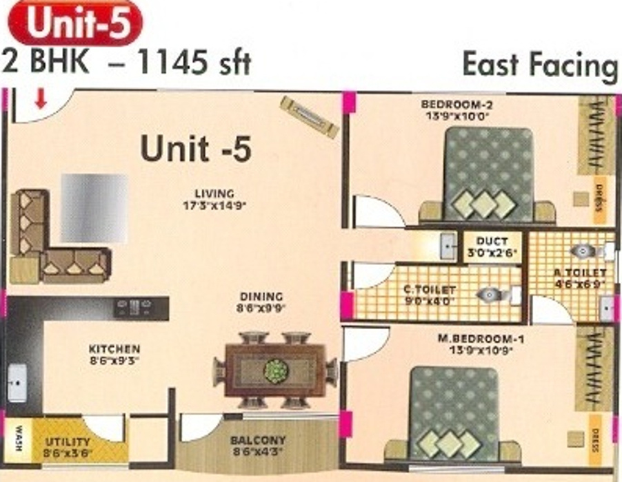 VSM Constructions Gangotri Pavithra Paradise (2BHK+2T (1,145 sq ft) 1145 sq ft) VSM Constructions Gangotri Pavithra Paradise (2BHK+2T (1,145 sq ft) 1145 sq ft)