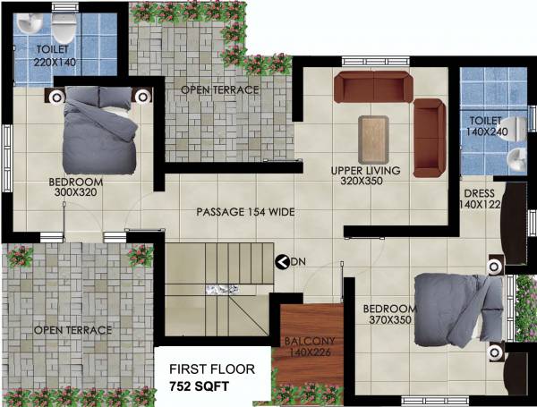 Mulberry PamVille (3BHK+4T (1,742 sq ft) 1742 sq ft)
