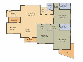 VSM Gangotri Granduer (3BHK+3T (2,090 sq ft) + Pooja Room 2090 sq ft)