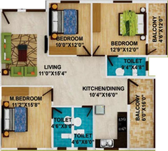 DS Starline (3BHK+3T (1,837 sq ft) 1837 sq ft)