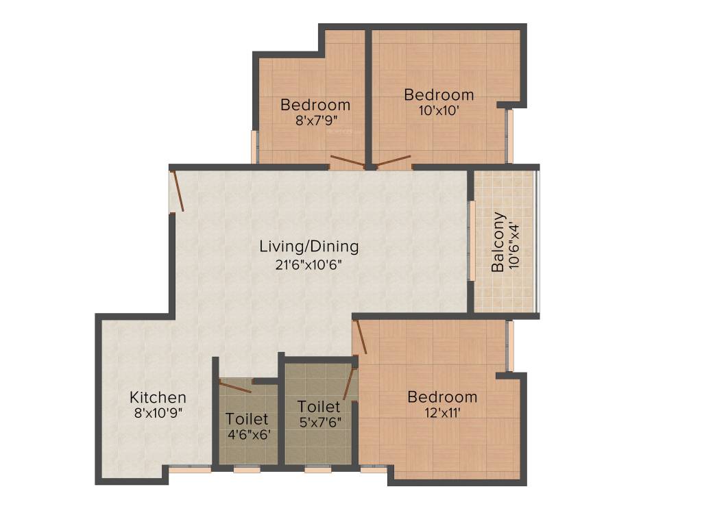 XS VivaCity (3BHK+2T (1,078 sq ft) 1078 sq ft) XS VivaCity (3BHK+2T (1,078 sq ft) 1078 sq ft)