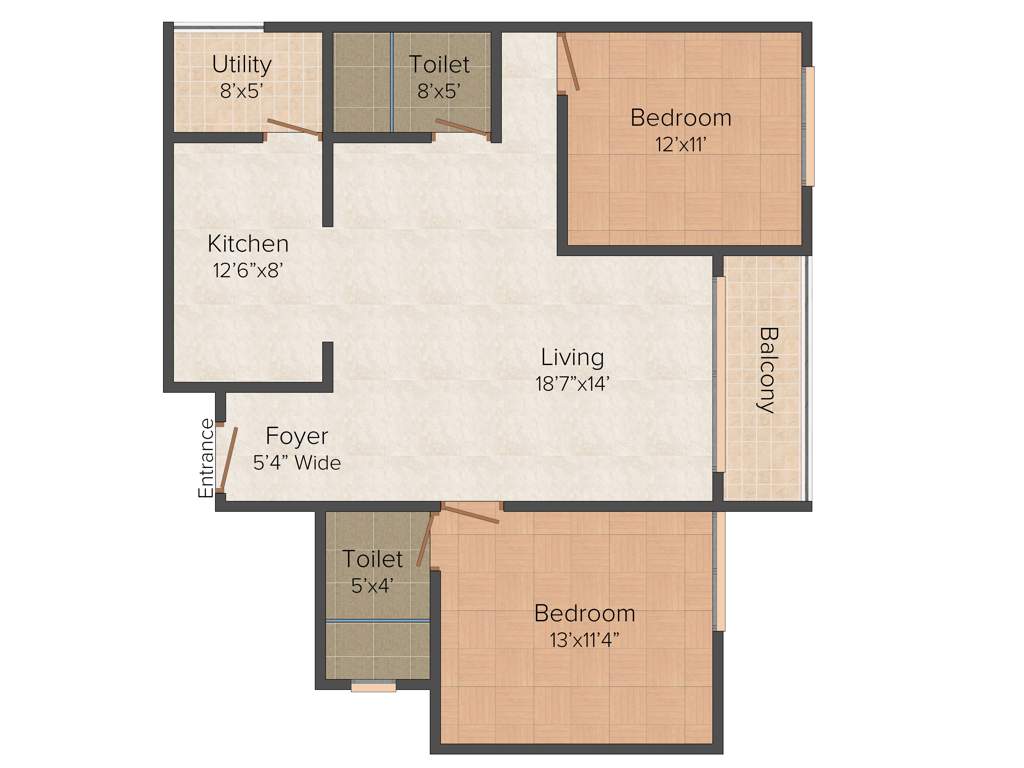 Ajmera Stone Park (2BHK+2T (1,335 sq ft) + Study Room 1335 sq ft)