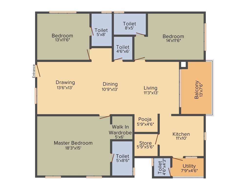 Cybercity Marina Skies (3BHK+5T (2,220 sq ft) + Pooja Room 2220 sq ft)