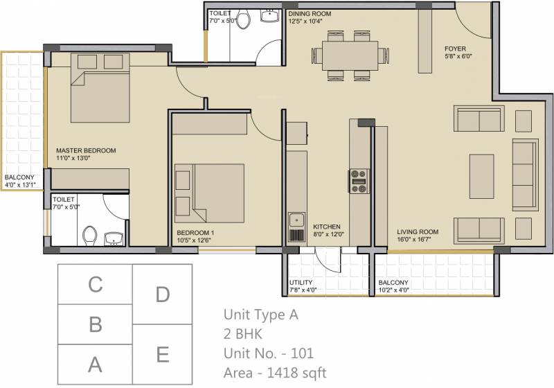 Evantha Developers Grains Of Sand (2BHK+2T (1,418 sq ft) 1418 sq ft)