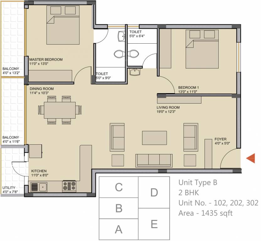 Evantha Developers Grains Of Sand (2BHK+2T (1,435 sq ft) 1435 sq ft) Evantha Developers Grains Of Sand (2BHK+2T (1,435 sq ft) 1435 sq ft)