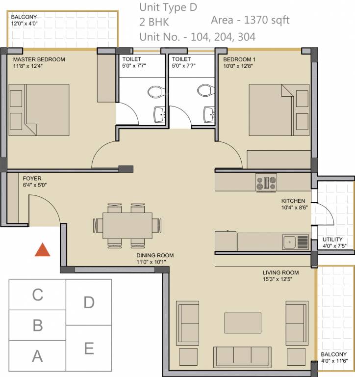 Evantha Developers Grains Of Sand (2BHK+2T (1,370 sq ft) 1370 sq ft)