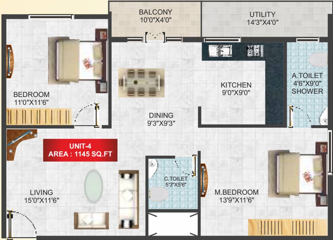 VSM Gangothri SLV Meadows (2BHK+2T (1,145 sq ft) 1145 sq ft) VSM Gangothri SLV Meadows (2BHK+2T (1,145 sq ft) 1145 sq ft)