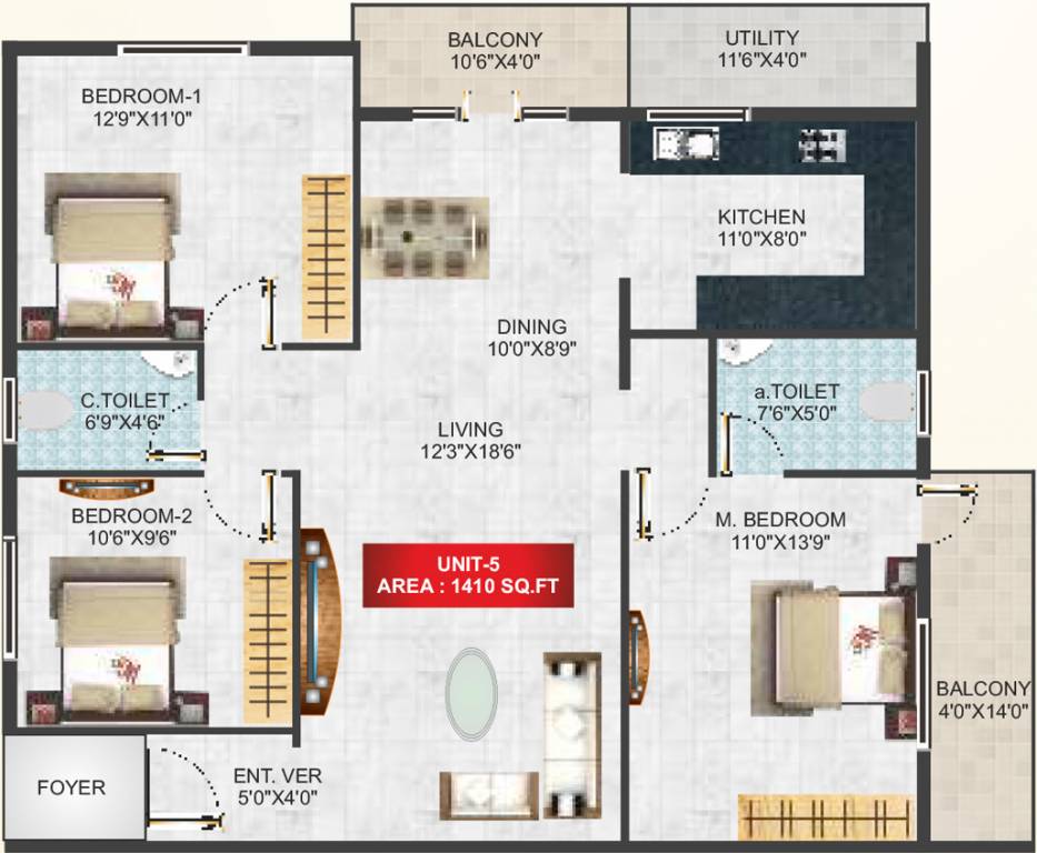 VSM Gangothri SLV Meadows (3BHK+2T (1,410 sq ft) 1410 sq ft) VSM Gangothri SLV Meadows (3BHK+2T (1,410 sq ft) 1410 sq ft)