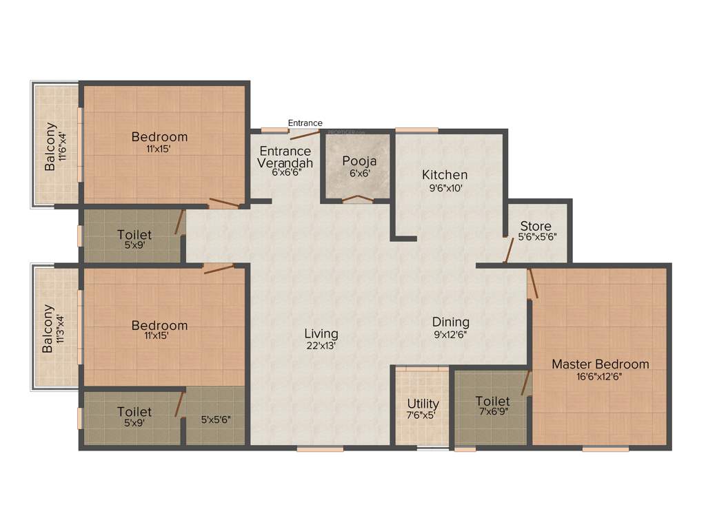 VSM Gangotri Enclave (3BHK+3T (2,095 sq ft) + Pooja Room 2095 sq ft)