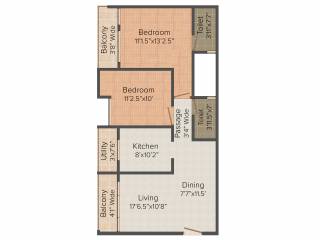 Dugar Sky Dugar (2BHK+2T (1,134 sq ft) 1134 sq ft) Dugar Sky Dugar (2BHK+2T (1,134 sq ft) 1134 sq ft)