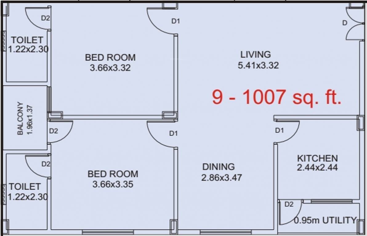 BVL Group Aakanksha (2BHK+2T (1,007 sq ft) 1007 sq ft) BVL Group Aakanksha (2BHK+2T (1,007 sq ft) 1007 sq ft)