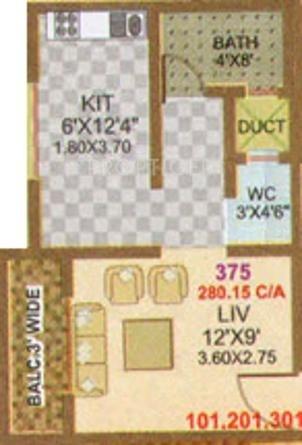 Shree Yogeshwar Yogeshwar Park (1BHK+1T (445 sq ft) 445 sq ft)